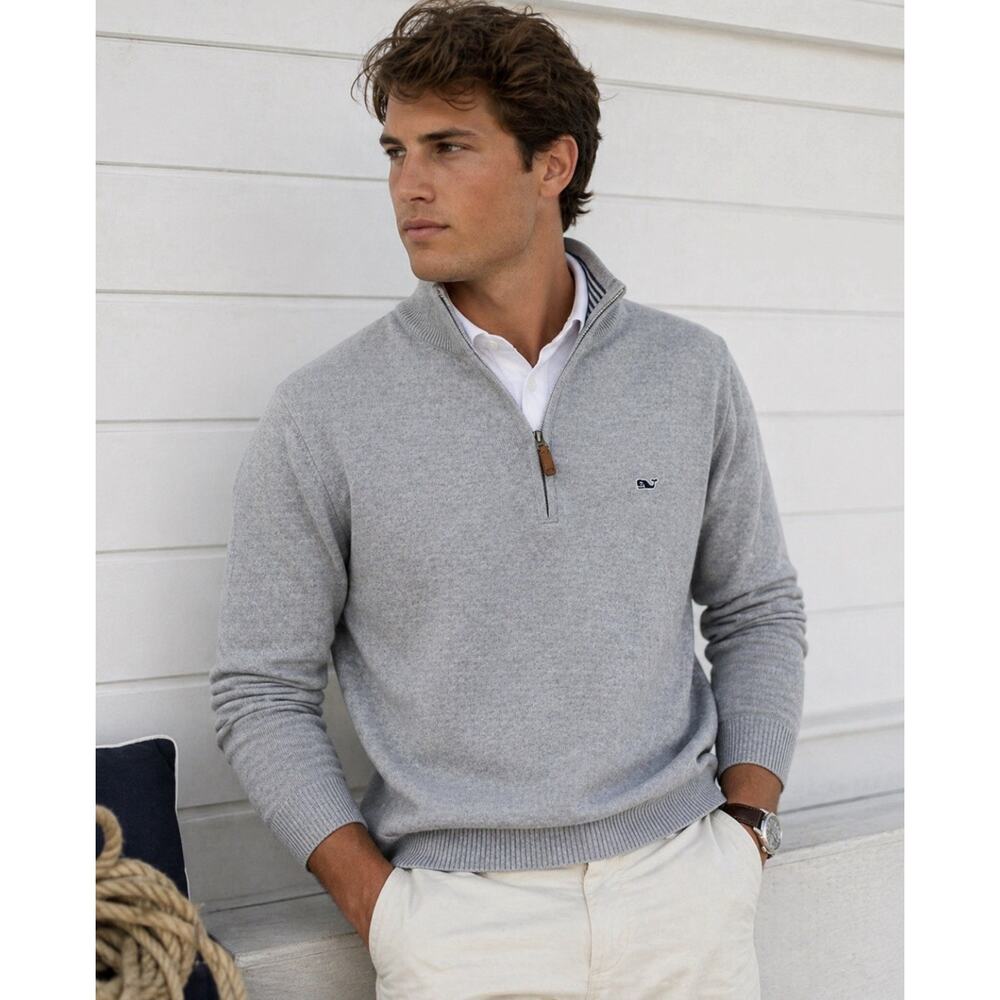 Vineyard Vines Quarter Zip Sweater Sm Mens Cotton Pullover Preppy Golf Classic